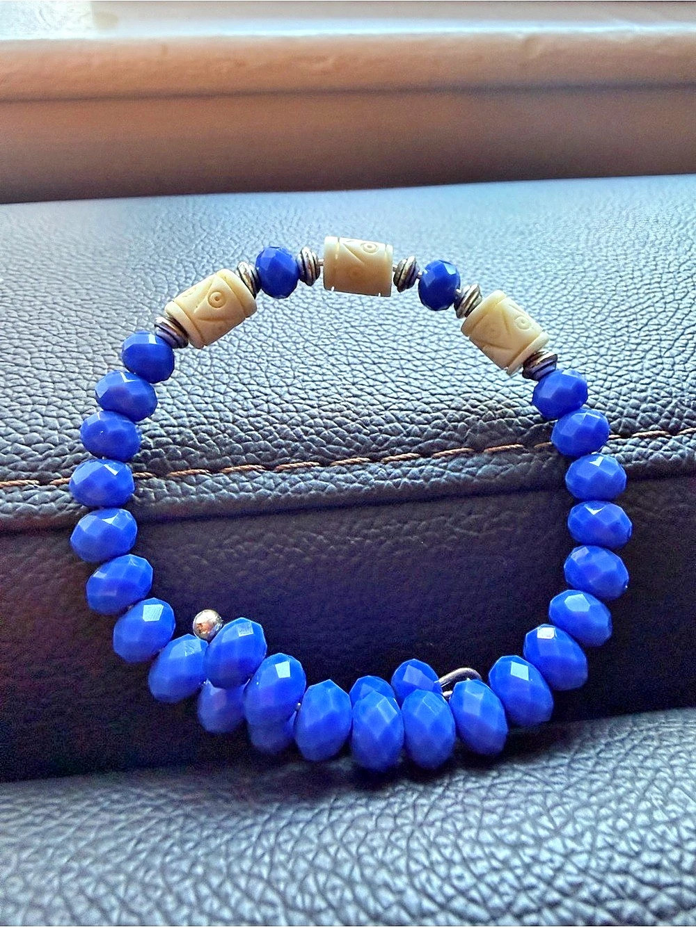 Alex and Ani Vintage Sixty-Six Blue Beaded Wrap Bracelet Blue Beaded Bracelet